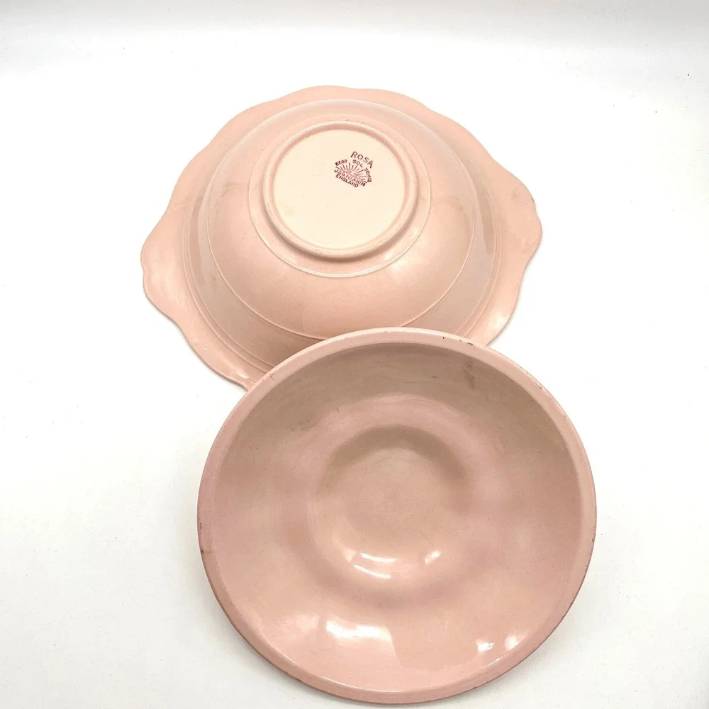 Vintage J&G Meakin SOL Rosa Pink Lidded Tureen Scalloped Serving‎ Bowl England